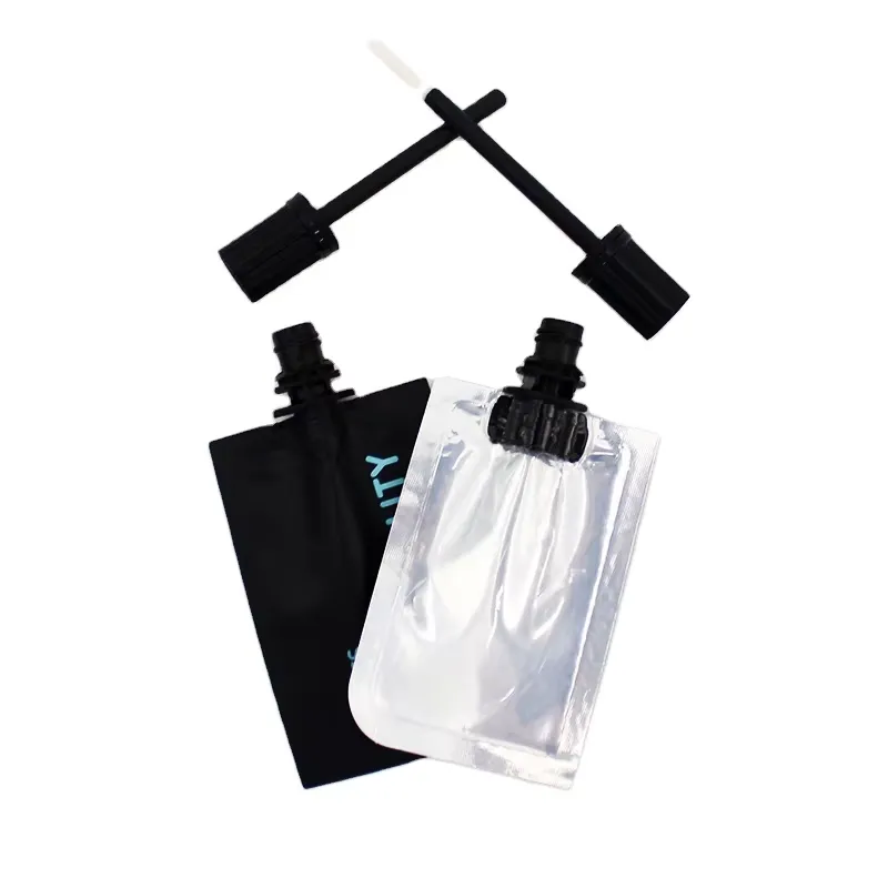 Custom Cosmetic Packaging Pouches with Lip Brush