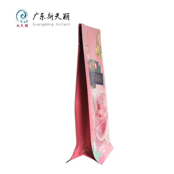 Custom Flat Bottom Pouch Bags For Solid Drink and Snack Food-2