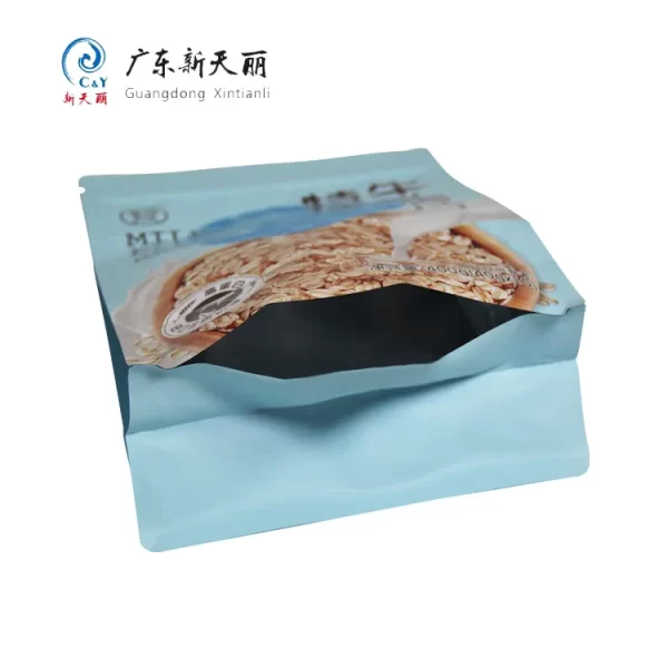 Custom Flat Bottom Pouch with Zipper, Oatmeal Pouches Bulk-6