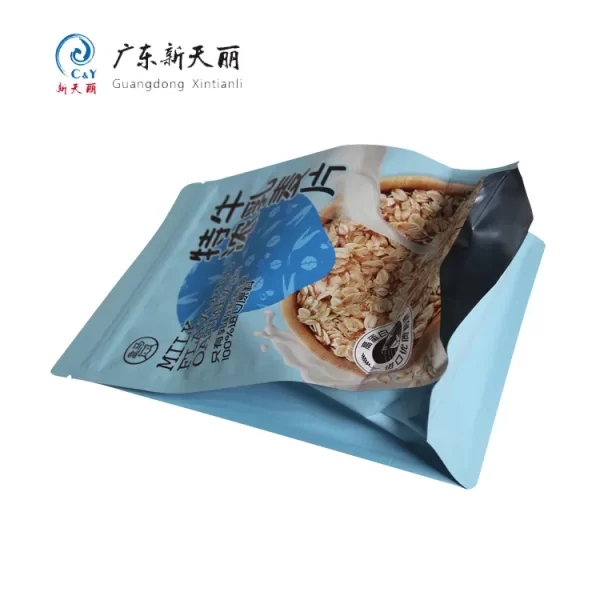 Custom Flat Bottom Pouch with Zipper, Oatmeal Pouches Bulk-7