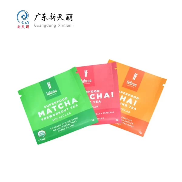 定制印刷平放袋，3 边封口茶叶袋-2