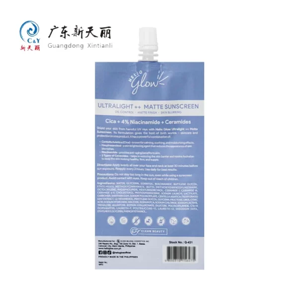 Liquid Spout Bags Wholesale, Custom Sunscreen Lotion Pouch-5