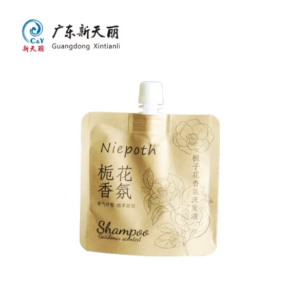 Shampoo Custom Printed Kraft Stand Up Pouches With Spout-1