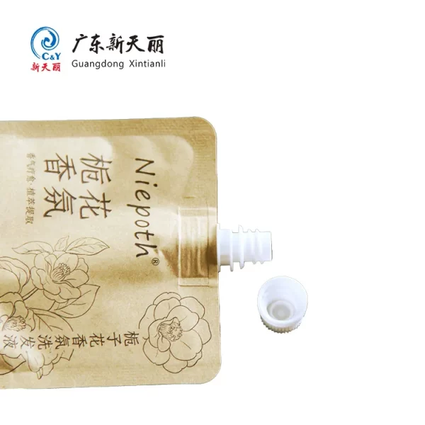 Shampoo Custom Printed Kraft Stand Up Pouches With Spout-2