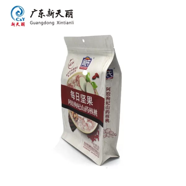 Custom Flat Bottom Pouches, 8-Side Seal Food Packaging Bags-3