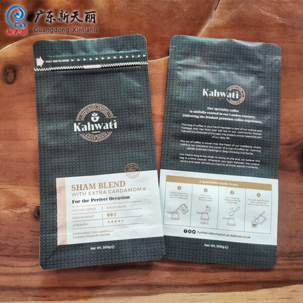 Wholesale Coffee Packaging Bags, Flat Bottom Zipper Pouch-6