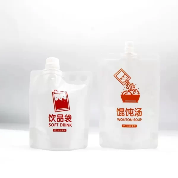 Mono-Material Custom Drink Pouches, Spout Liquid Pouch Bags-6
