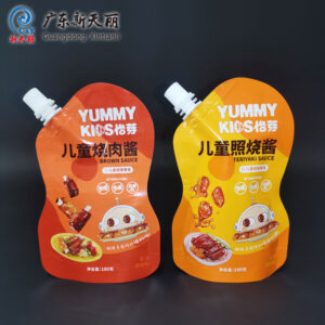 Custom Shaped Spout Pouches, Irregular Sauce Pouch Packaging-1