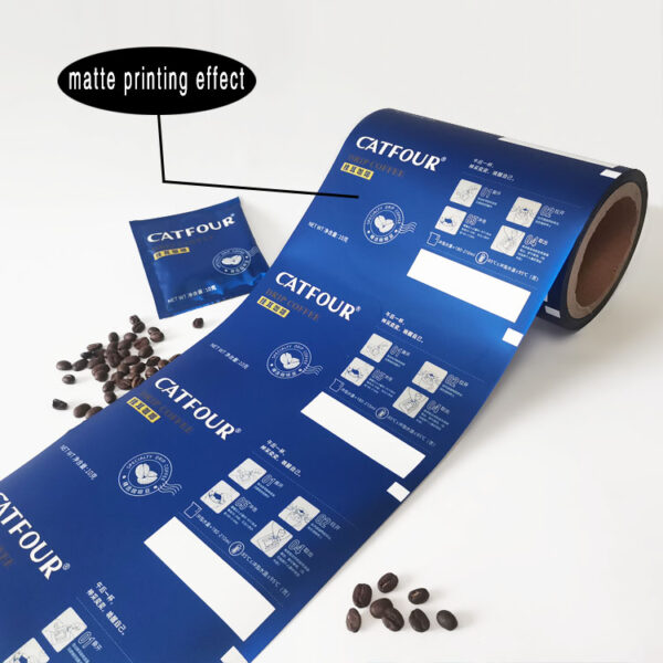 Custom Printed Roll Stock Film, Matte Coffee Packaging Film