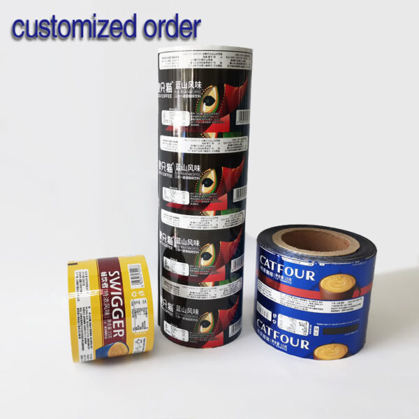 Рулонная пленка с печатью на заказ, упаковочная пленка для кофе