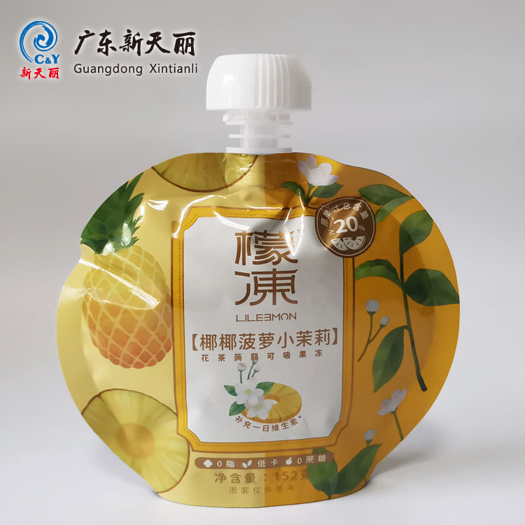 Custom Drink Pouch With Spout, Irregular Shape Juice Pouches