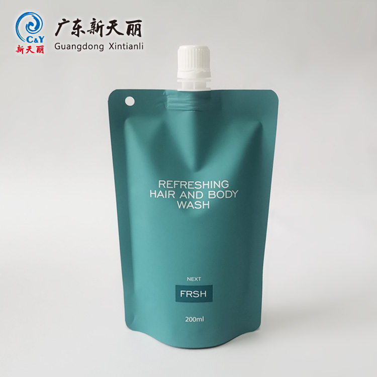 OEM Liquid Stand Up Pouch with Spout for Skin Care Product