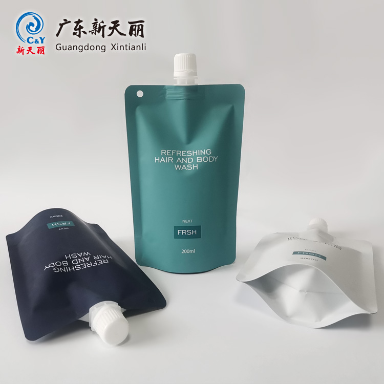 OEM Liquid Stand Up Pouch with Spout for Skin Care Product