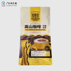 Custom Coffee Packaging Pouch, 8-Side Seal Box Bottom Pouch