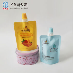 Lotion Custom Pouch Packaging, Cosmetic Stand Up Spout Pouch