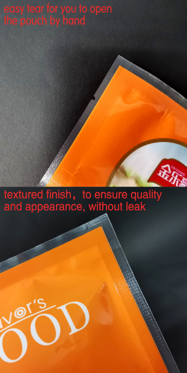 Custom Food Pouch, 3 Side Seal Pouch Food Powder Packaging