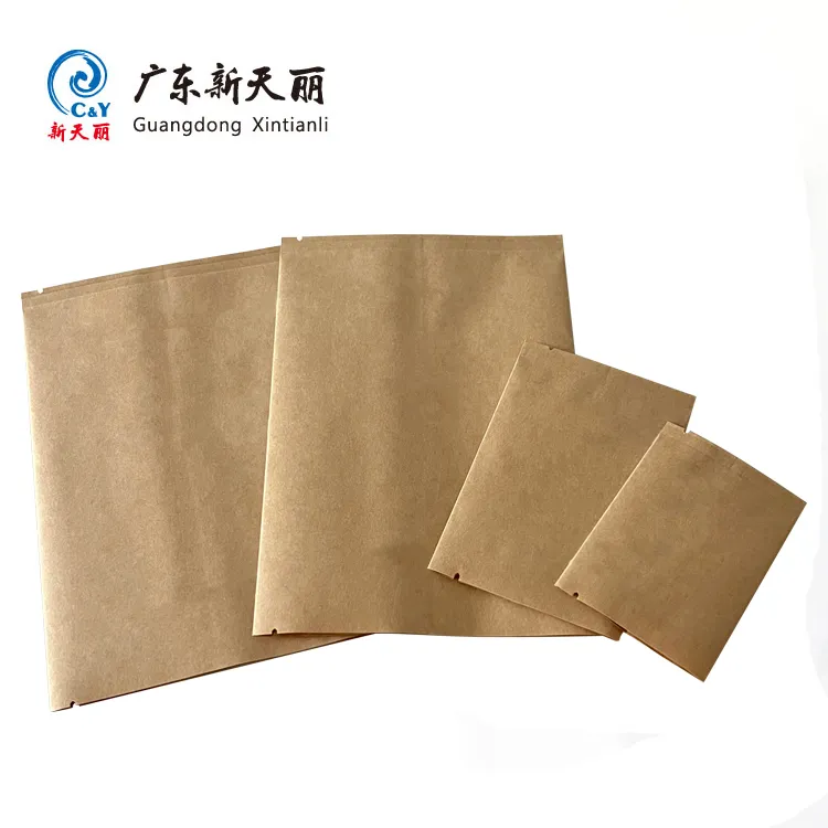 Back Sealed Kraft Pouches Wholesale, Support Custom Printing