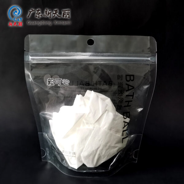 Custom Packaging Pouches, Clear Stand-Up Bag for Bath Sponge