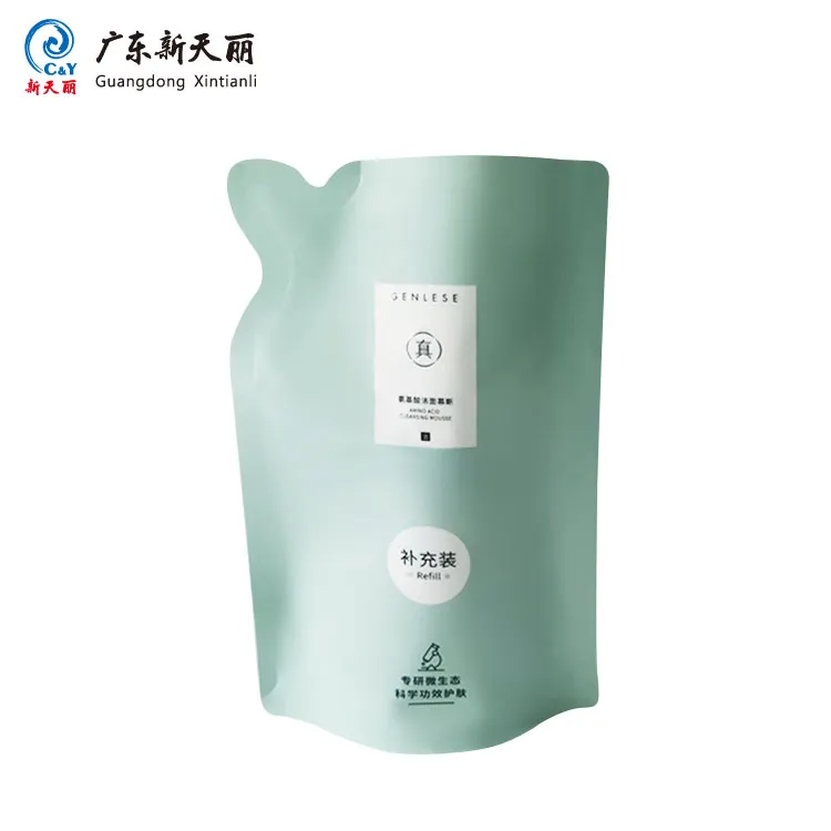 Custom Print Stand Up Pouches For Facial Cleanser Refills