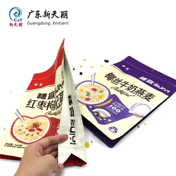 Овсянка плоское дно пакет пользовательских, OEM 8 боковое уплотнение пакет