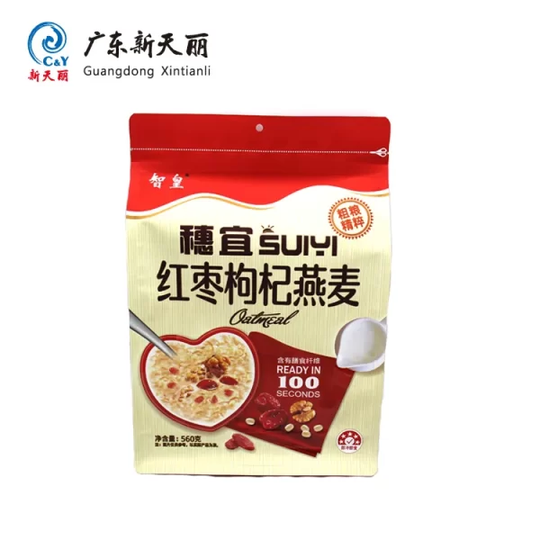 Овсянка плоское дно пакет пользовательских, OEM 8 боковое уплотнение пакет