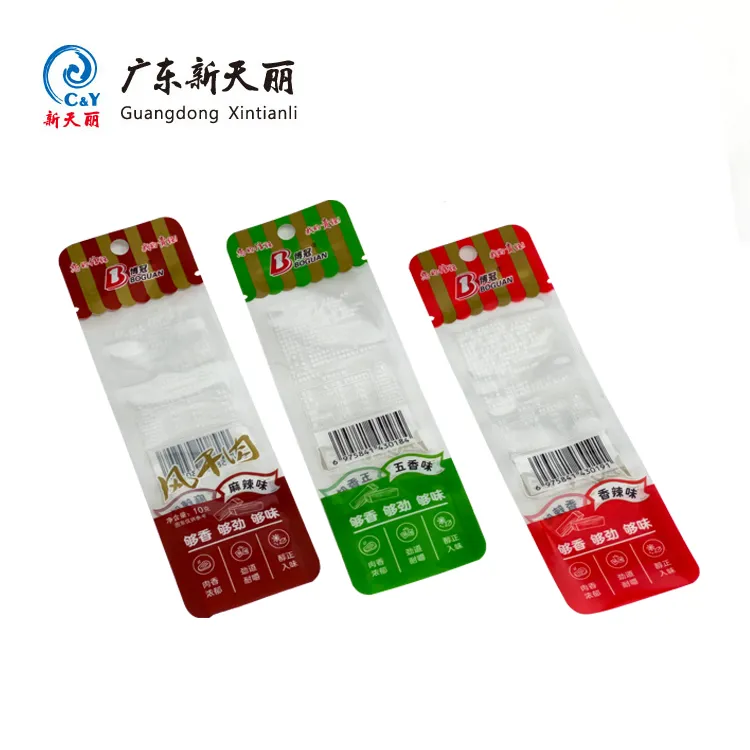 Clear OEM Three Side Seal Pouch, Custom Beef Jerky Packaging