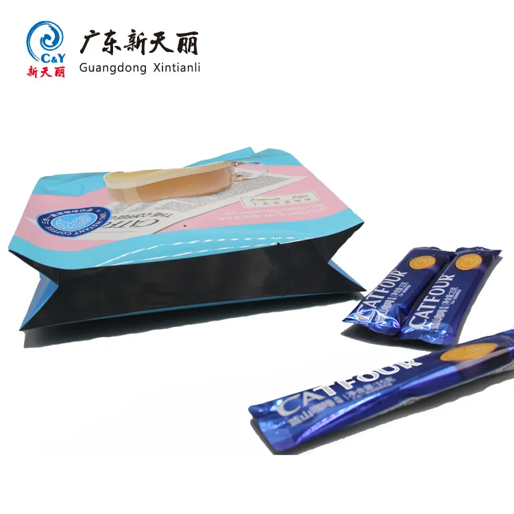 Pochette à soufflet personnalisée avec trou de poignée pour le café instantané