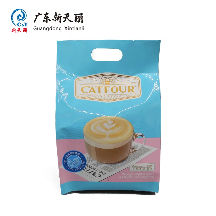 Custom Gusseted Pouch with Handle Hole for Instant Coffee