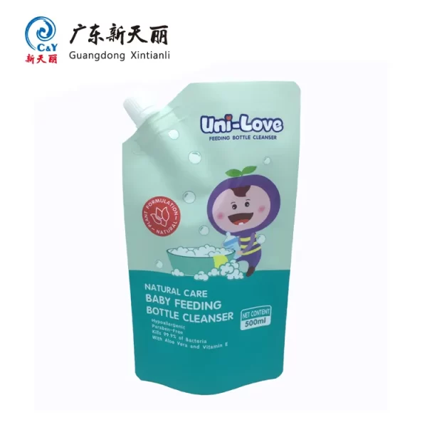Factory OEM Liquid Pouches With Spout For Cleanser Detergent