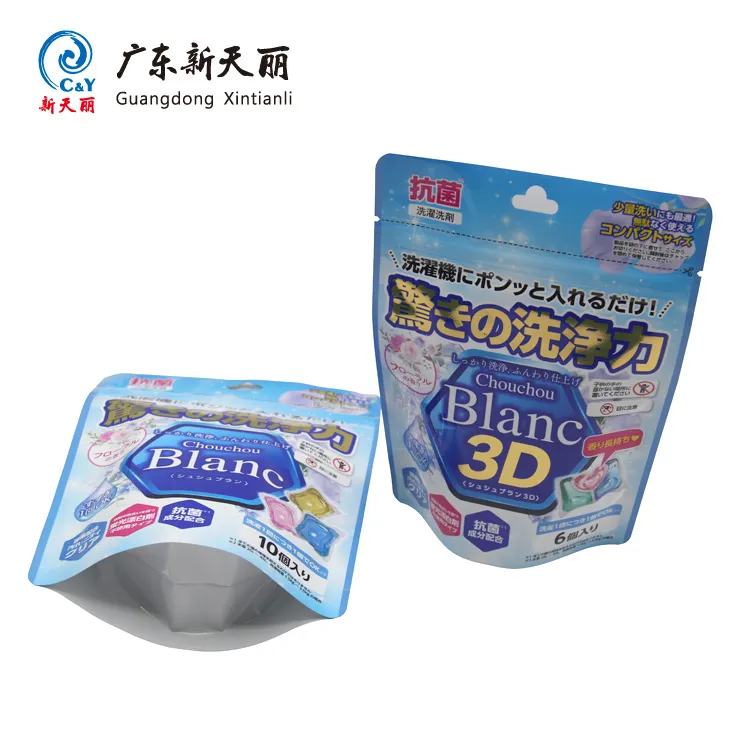 OEM Bolsa de pie resellable al por mayor para vainas de lavandería