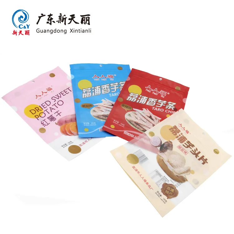 Custom Stand Up Pouches With Window For Dried Food Packaging