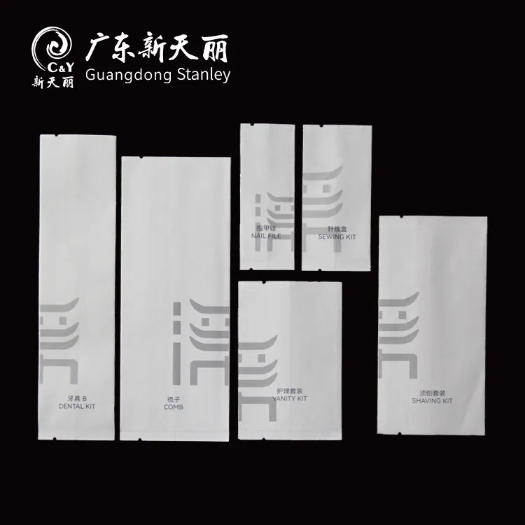 Biodegradable Amenity Package, Custom Sugarcane Paper Pouch