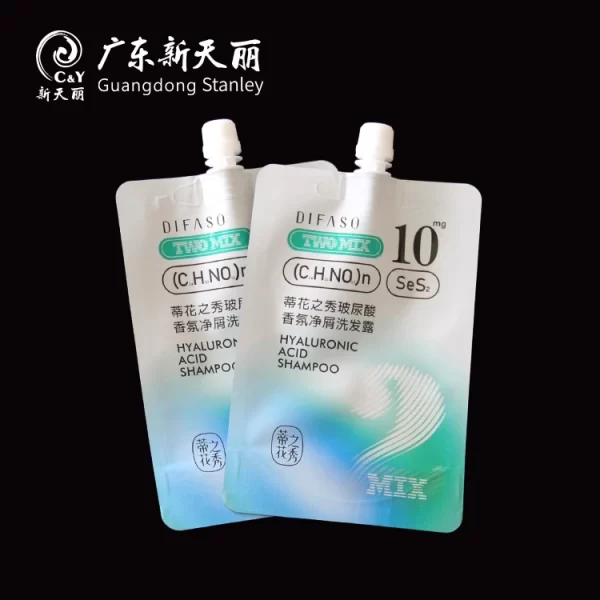 10mg Custom Stand Up Spout Pouch for Shampoo & Conditioner