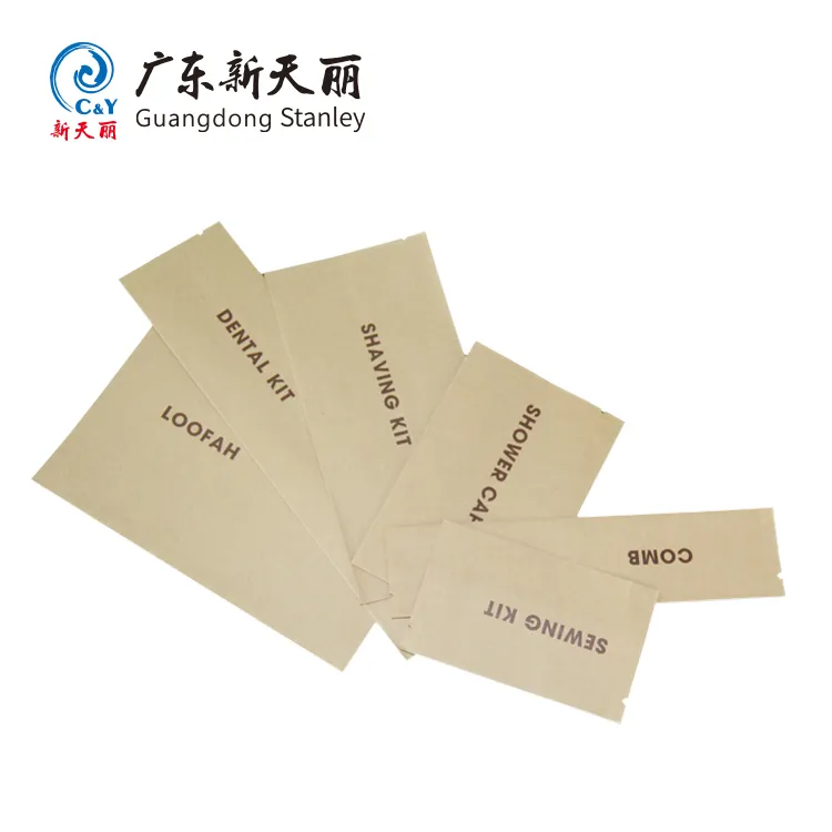 Kraft Paper Customized Lay Flat Pouches for Hotel Toiletries