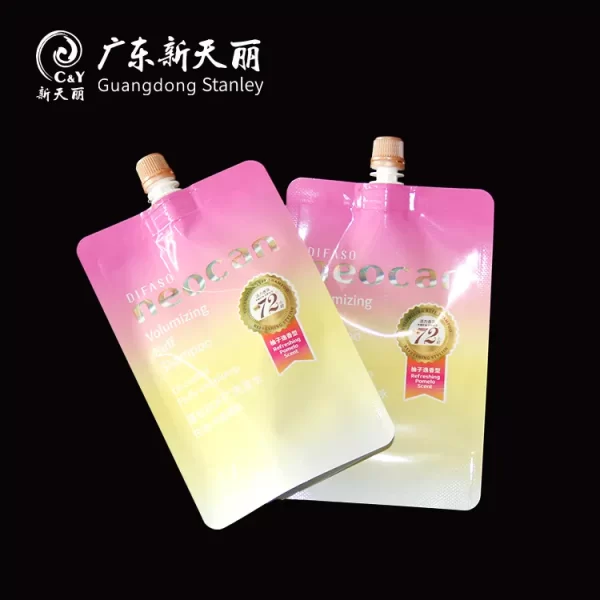 Gradient OEM Spouted Stand Up Pouches for Shampoo Packaging