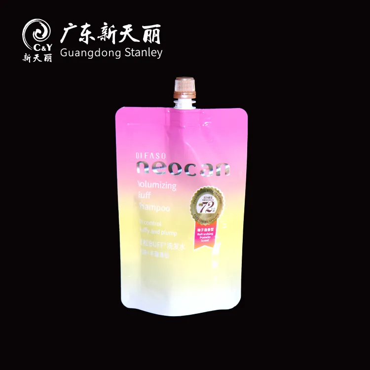 Gradient OEM Spouted Stand Up Pouches for Shampoo Packaging