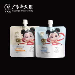 OEM Body Lotion Pouch, Custom kids' Face Cream Spout Pouch