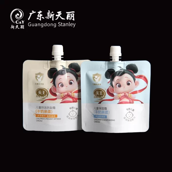 OEM Body Lotion Pouch, Custom kids' Face Cream Spout Pouch