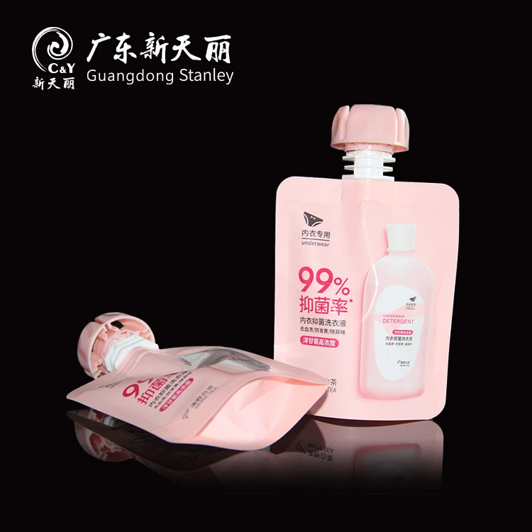 Travel Size OEM Liquid Detergent Pouch, Stand Up Spout Bags